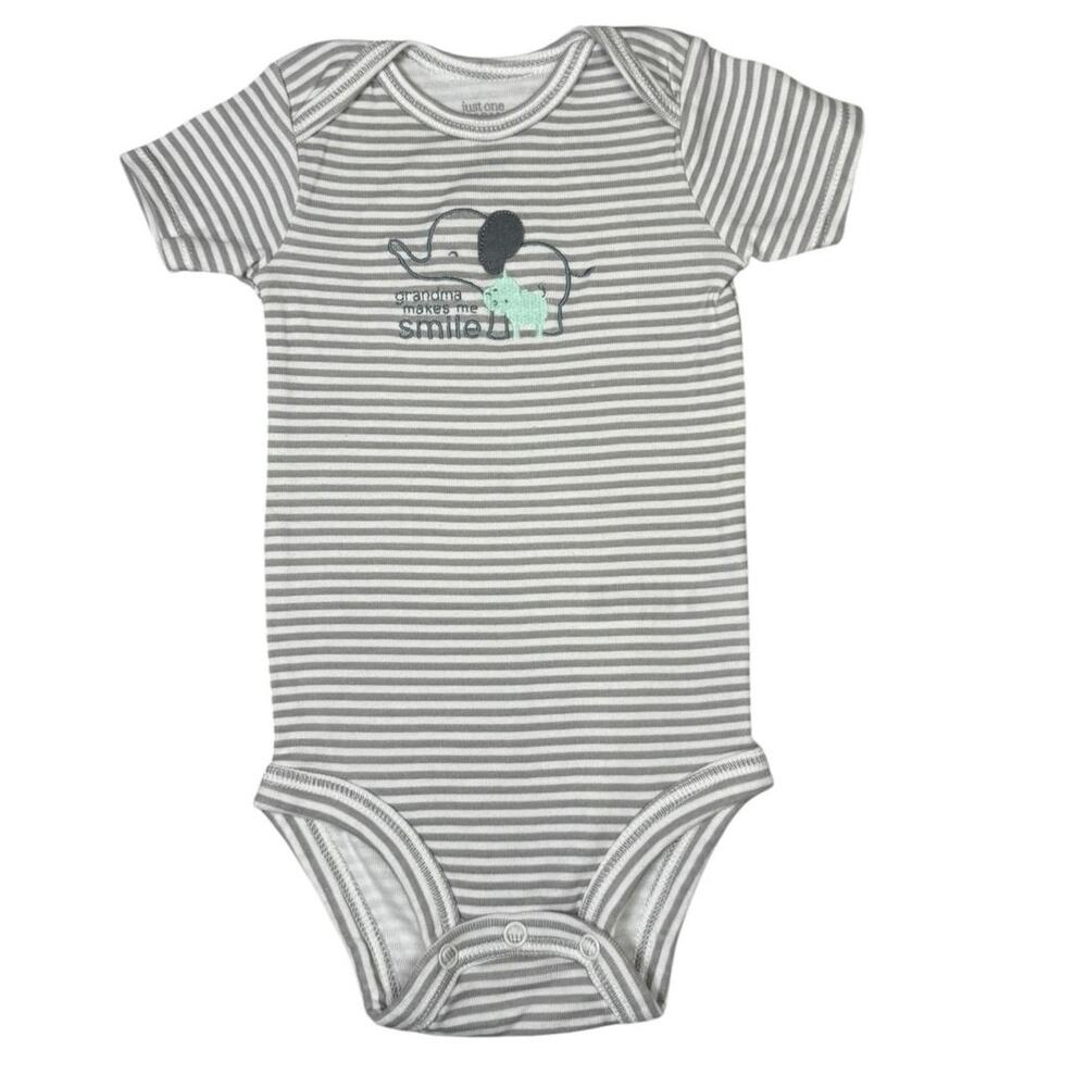 NWOT Carter's Bodysuit Girls Elephants Grandma Gray 12 Months